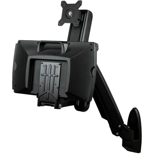 StarTech.com Wall Mount Workstation, Full Motion Standing Desk, Ergonomic Height Adjustable Monitor & Keyboard Tray Arm, For VESA Display