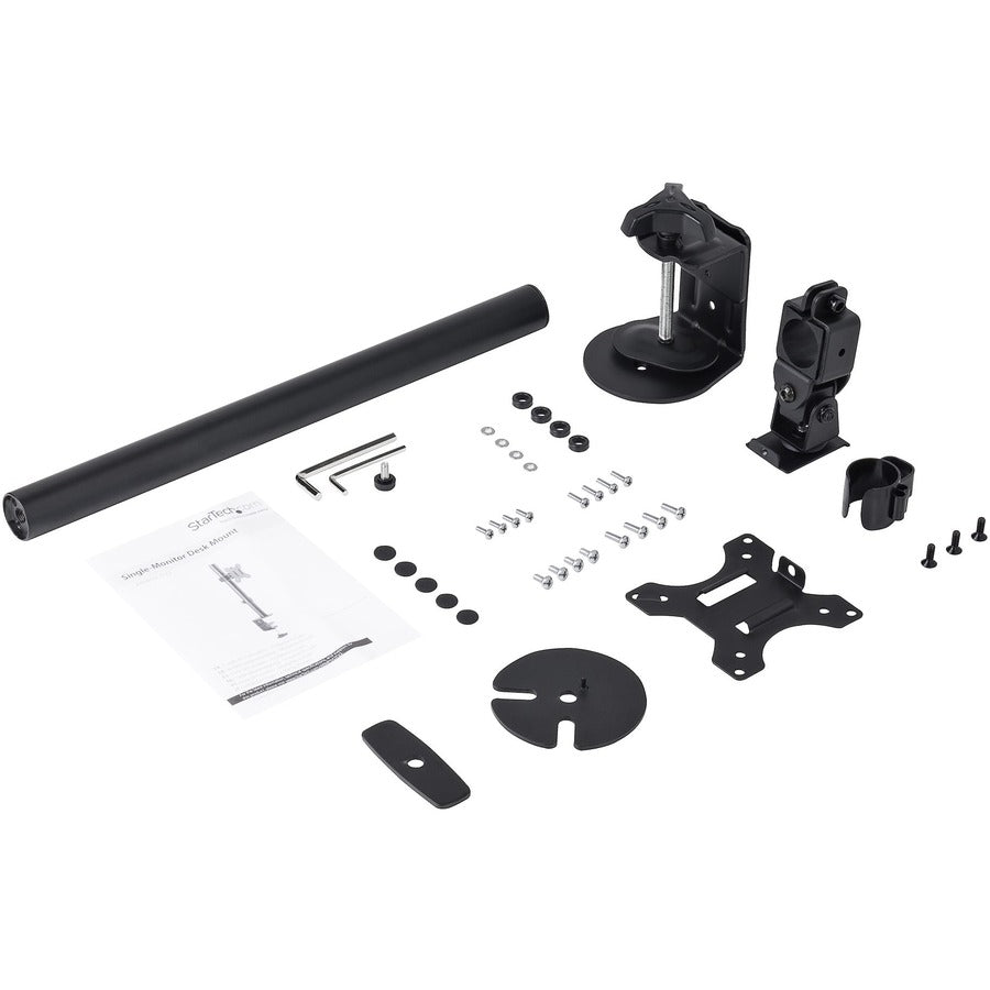 StarTech.com Single Monitor Desk Mount - Adjustable Single Monitor VESA Mount 8kg Display - Ergonomic Pole Mount Arm - C-Clamp/Grommet