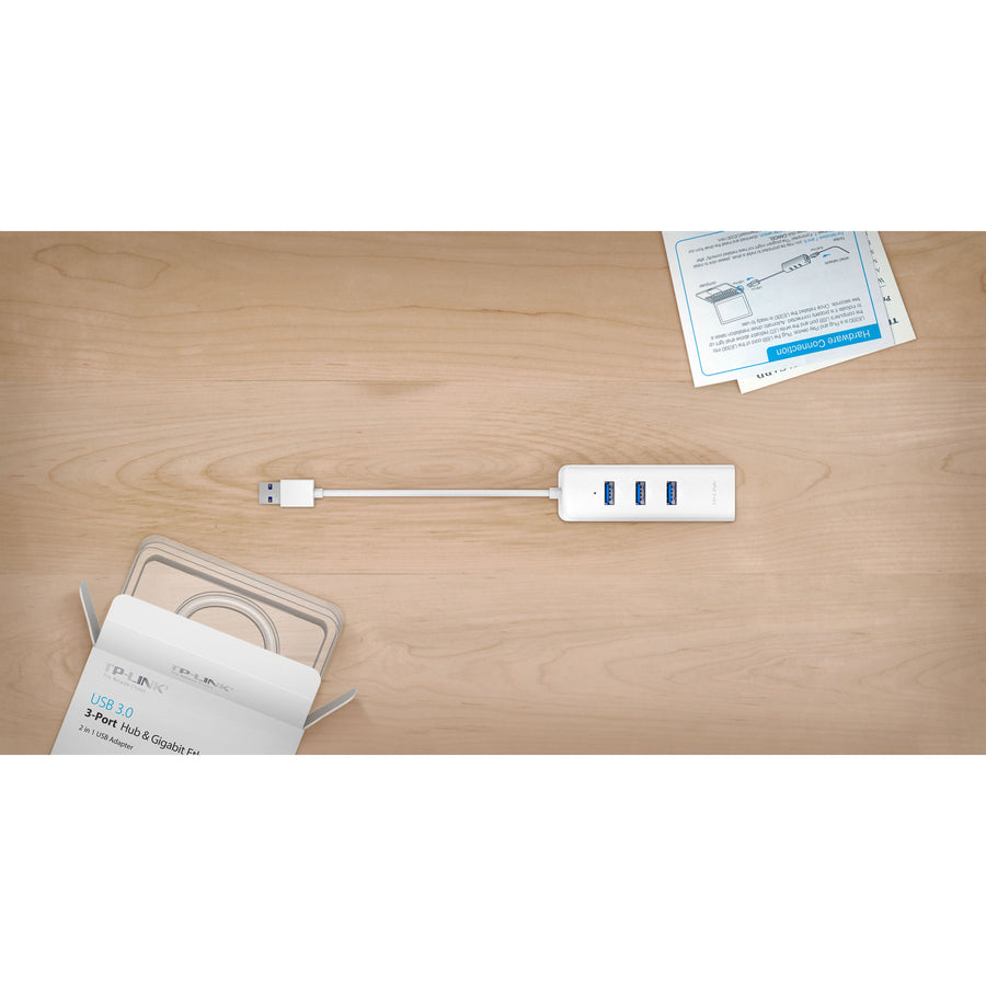 TP-Link USB 3.0 3-Port Hub & Gigabit Ethernet Adapter 2 in 1 USB Adapter