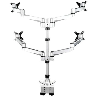StarTech.com Desk Mount Quad Monitor Arm - 4 VESA Displays up to 27" -Premium Ergonomic Articulating Adjustable Pole Mount - Clamp/Grommet