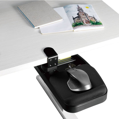 Tripp Lite Under-Desk Clamp Storage Tray w/ Built-In Mouse Pad & Wrist Rest