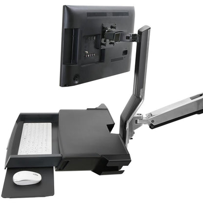 Ergotron StyleView Wall Mount for Keyboard, Monitor, Bar Code Scanner, Mouse, CPU, Wrist Rest - Polished Aluminum