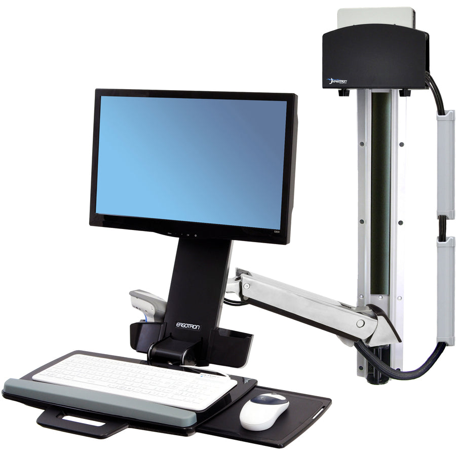 Ergotron StyleView 45-273-026 Multi Component Mount for Flat Panel Display, Keyboard, CPU - Polished Aluminum