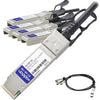 AddOn IBM 49Y7887 Compatible TAA Compliant 40GBase-CU QSFP+ to 4xSFP+ Direct Attach Cable (Passive Twinax, 3m)