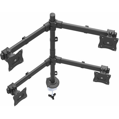 StarTech.com Desk Mount Quad Monitor Arm - 4 VESA Displays up to 27" - Ergonomic Height Adjustable Articulating Pole Mount - Clamp/Grommet