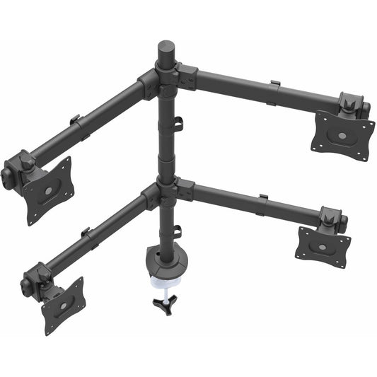 StarTech.com Desk Mount Quad Monitor Arm - 4 VESA Displays up to 27" - Ergonomic Height Adjustable Articulating Pole Mount - Clamp/Grommet