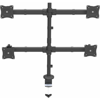 StarTech.com Desk Mount Quad Monitor Arm - 4 VESA Displays up to 27" - Ergonomic Height Adjustable Articulating Pole Mount - Clamp/Grommet
