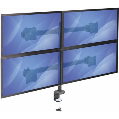 StarTech.com Desk Mount Quad Monitor Arm - 4 VESA Displays up to 27" - Ergonomic Height Adjustable Articulating Pole Mount - Clamp/Grommet