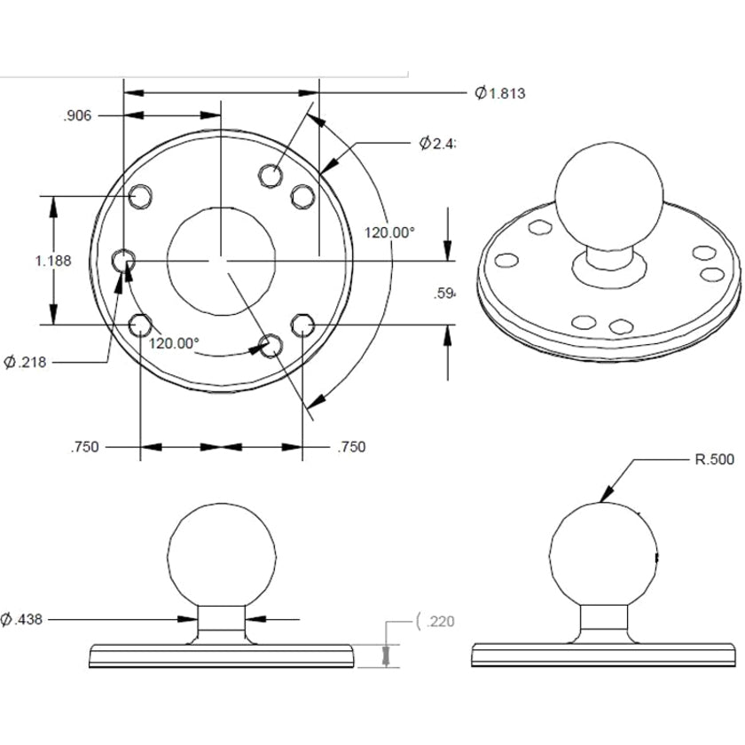RAM Mounts Mounting Adapter