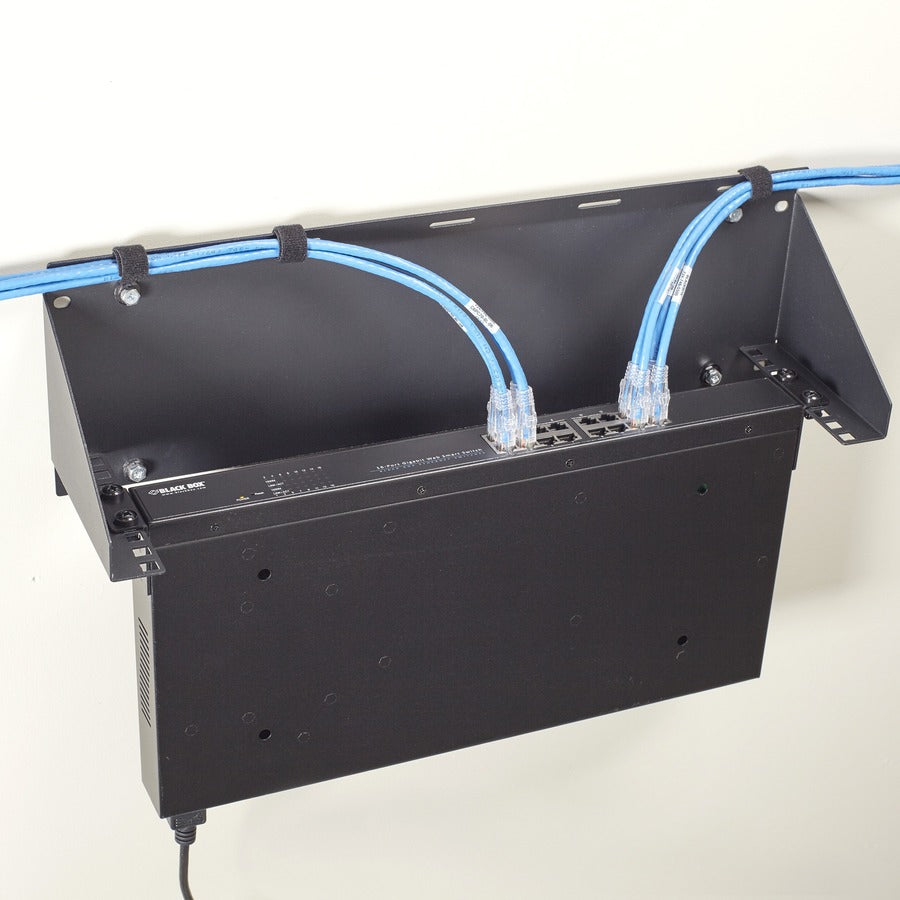 Black Box Mounting Bracket for Cable Manager, Patch Panel, Console Server, Switch - Black Powder Coat