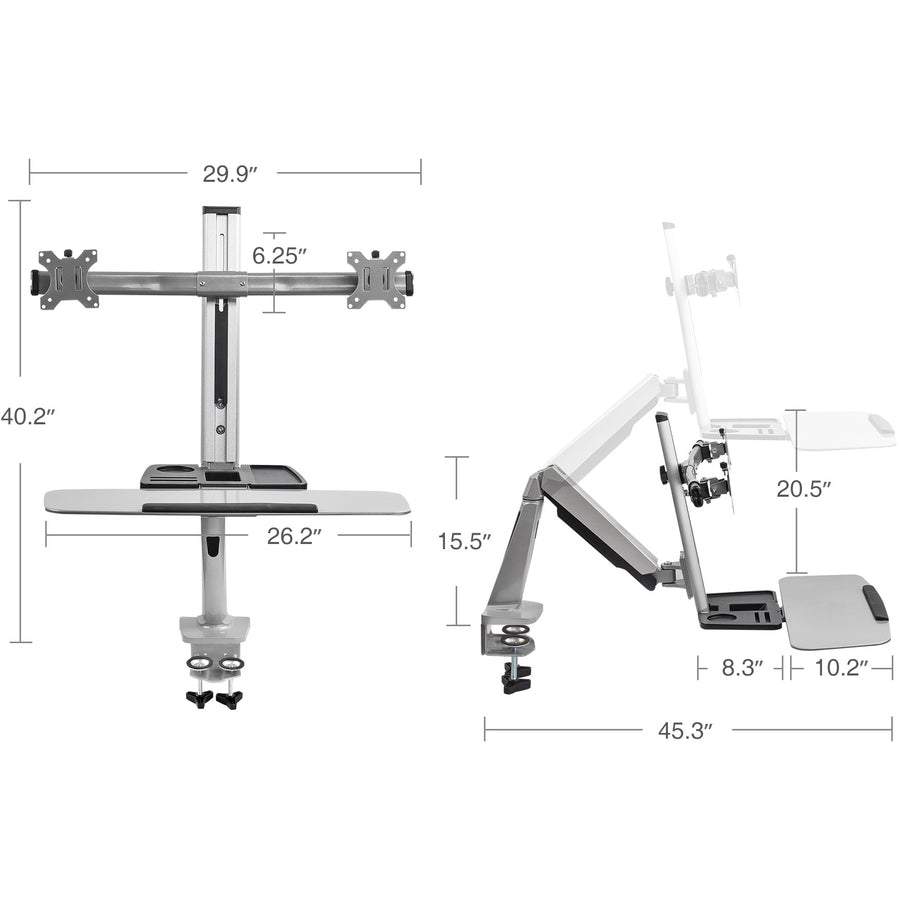 Ergonomic Standing Desk Converter With Height Adjustable Keyboard & Counterbalance Monitor Mount