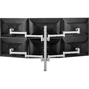 Atdec six display monitor arm desk mount - Flat and Curved up to 24in - VESA 75x75, 100x100