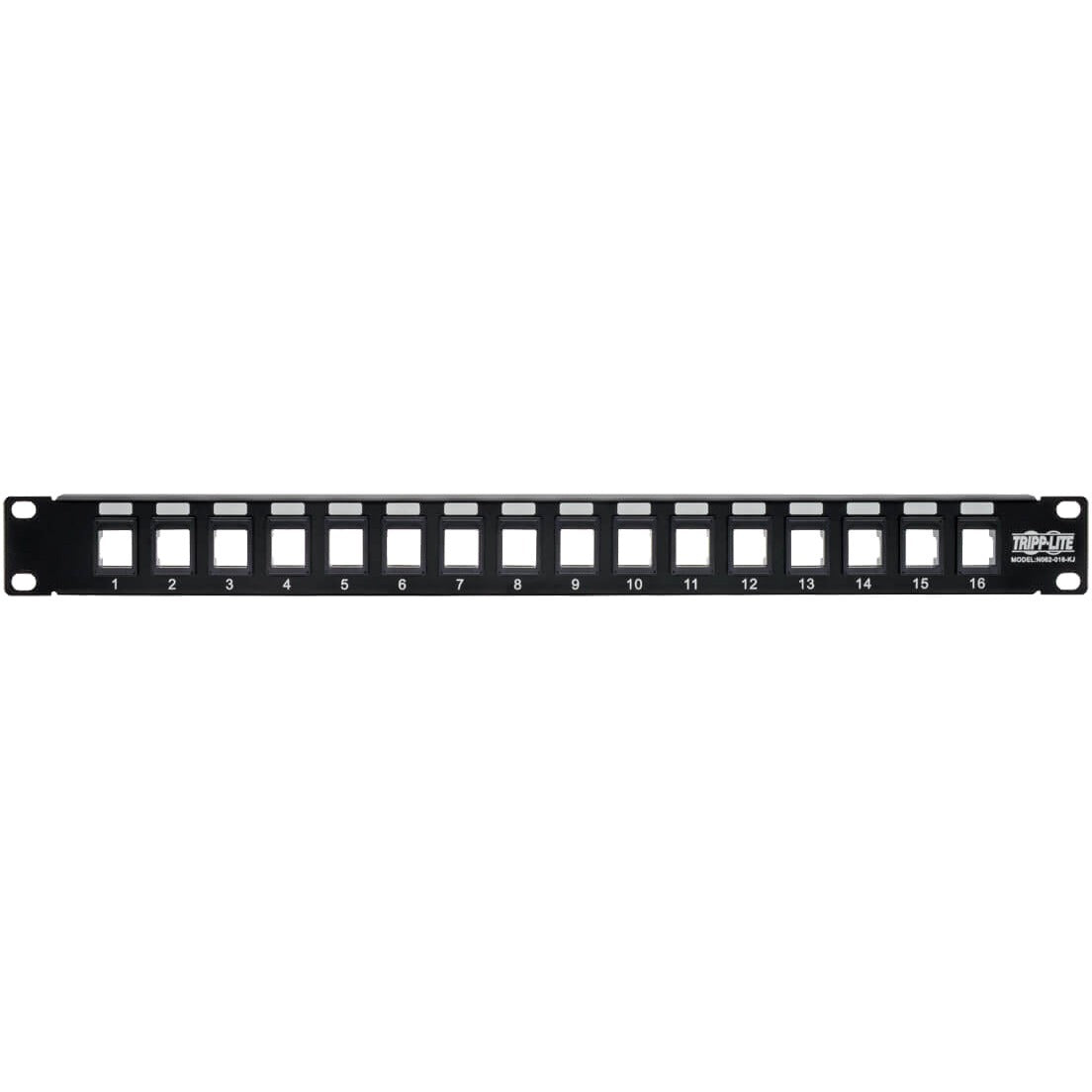 Tripp Lite 16-Port Keystone Blank Patch Panel RJ45 USB HDMI Cat5/Cat6 1URM