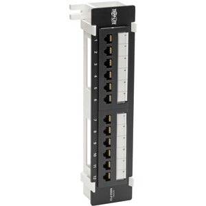 Tripp Lite Cat5 / Cat5e Wall-Mount PoE Patch Panel 12-Port 110 568A/B RJ45