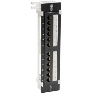 Tripp Lite Cat6 Wall-Mount PoE Patch Panel 12-Port 110/Krone 568A/B RJ45