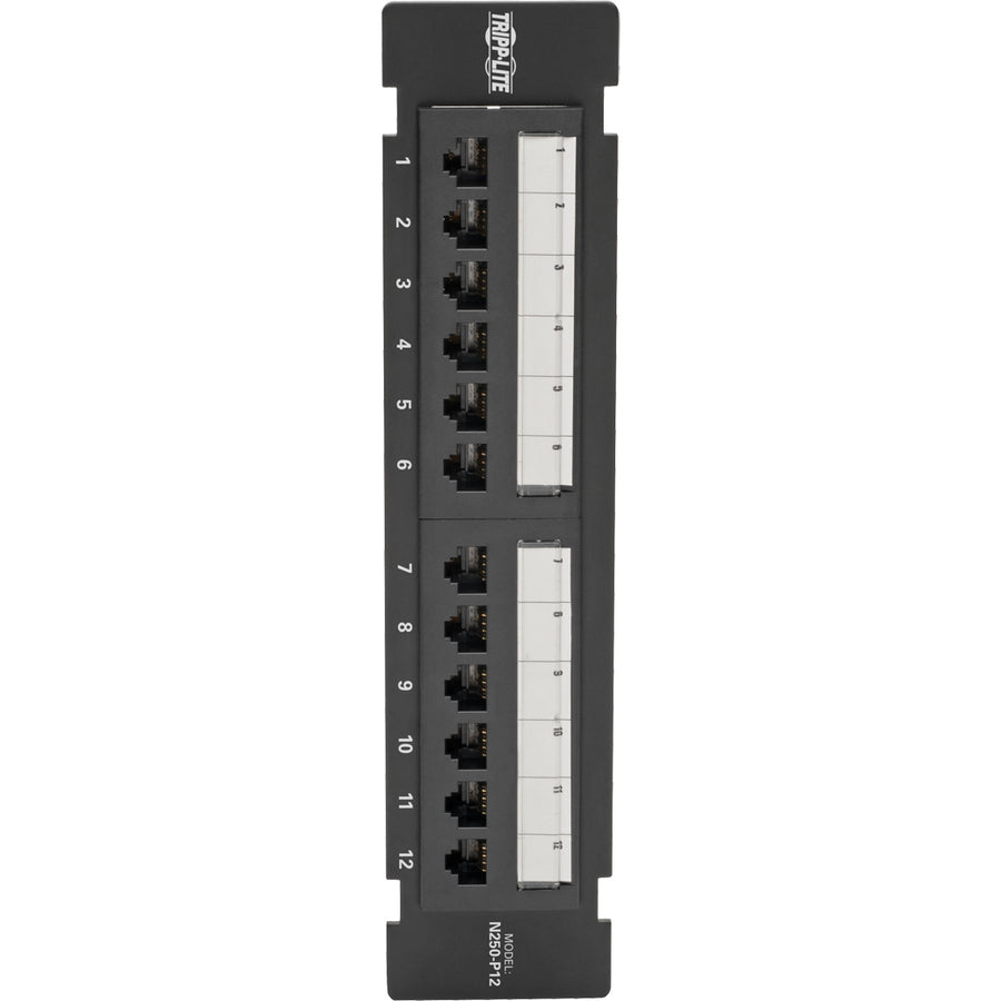Tripp Lite Cat6 Wall-Mount PoE Patch Panel 12-Port 110/Krone 568A/B RJ45