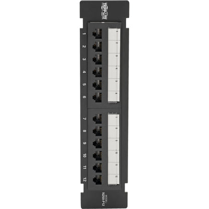 Tripp Lite Cat6 Wall-Mount PoE Patch Panel 12-Port 110/Krone 568A/B RJ45