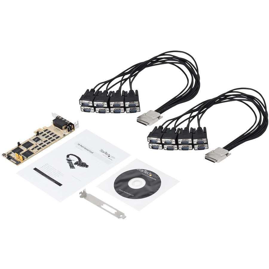 StarTech.com 16 Port PCI Express Serial Card - Low-Profile - High-Speed PCIe Serial Card with 16 DB9 RS232 Ports