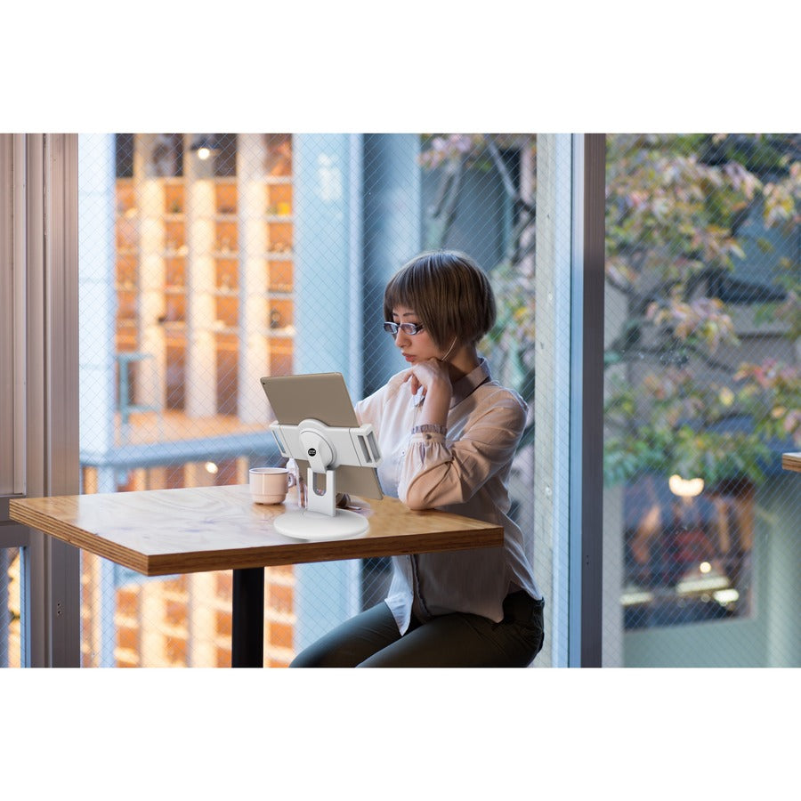 CTA Digital Quick Connect Desk Mount for Tablet, iPad (7th Generation), iPad (6th Generation), iPad Pro, iPad mini - White