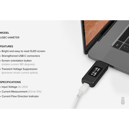 Plugable USB C Power Meter Tester for Monitoring USB-C Connections