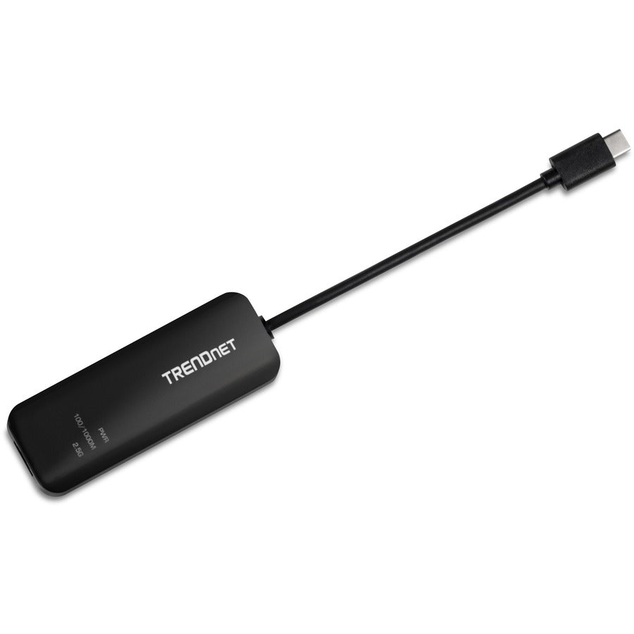 TRENDnet USB-C 3.1 To 2.5GBase-T Ethernet Adapter, IEEE 802.3bz 2.5GBASE-T Compliant, Supports Up to 2.5Gbps connection Speeds, Supports 802.1p (CoS) And 802.1Q (VLAN), Black, TUC-ET2G