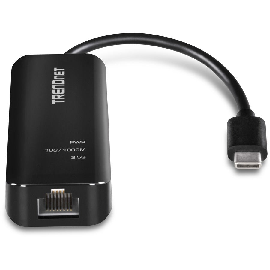 TRENDnet USB-C 3.1 To 2.5GBase-T Ethernet Adapter, IEEE 802.3bz 2.5GBASE-T Compliant, Supports Up to 2.5Gbps connection Speeds, Supports 802.1p (CoS) And 802.1Q (VLAN), Black, TUC-ET2G