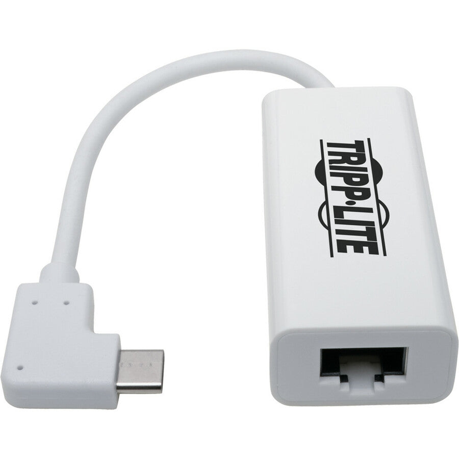Tripp Lite USB C to Gigabit Adapter Converter USB 3.1 Right-Angle White 6in