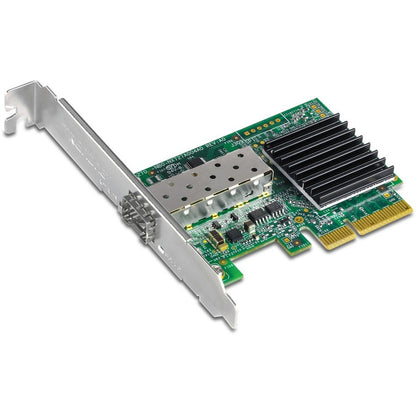 TRENDnet 10 Gigabit PCIe SFP+ Network Adapter, Convert A PCIe Slot Into A 10G SFP+ Slot, Supports 802.1Q, Standard & Low-Profile Brackets Included, Compatible With Windows & Linux, Black, TEG-10GECSFP