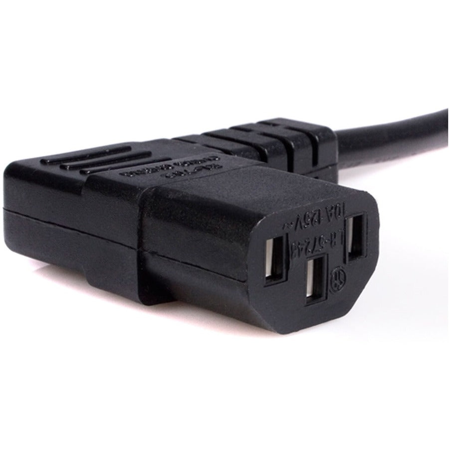 StarTech.com 10 ft Standard Computer Power Cord - NEMA 5-15P to Right Angle C13