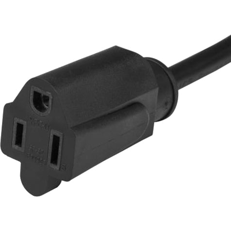 StarTech.com 1.5 ft 18in Power Extension Cord - Flat Extension Cord - Flat NEMA 5-15P to NEMA 5-15R - Low Profile Extension Cord - NEMA Power Cord