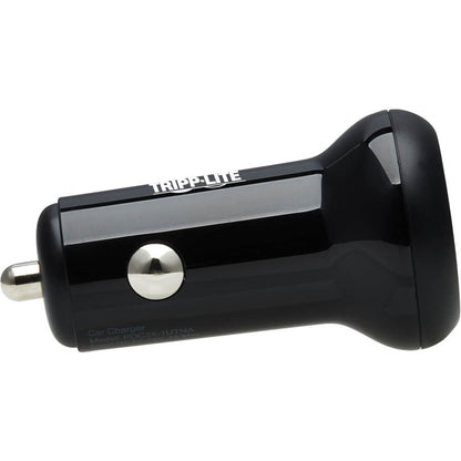 Tripp Lite USB Car Charger Dual-Port 24W Charging USB C USB-A QC 3.0 Black