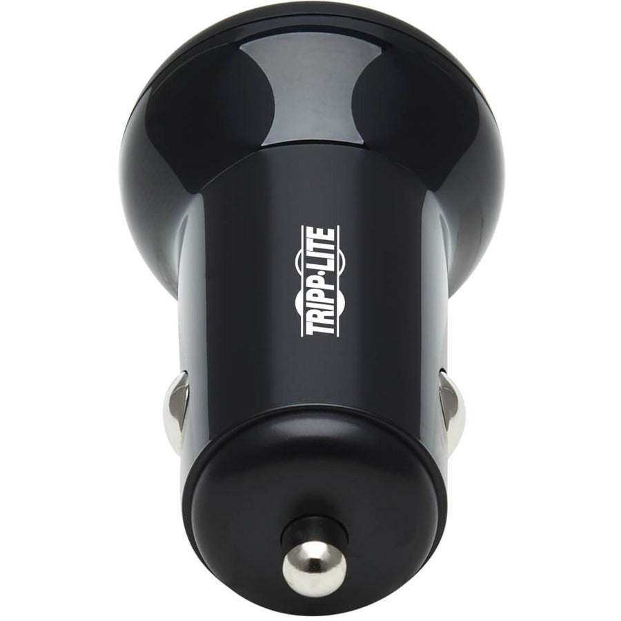 Tripp Lite USB Car Charger Dual-Port 24W Charging USB C USB-A QC 3.0 Black
