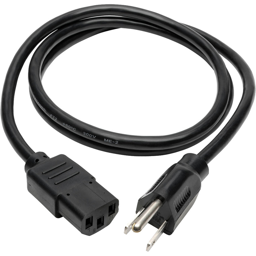 Tripp Lite 4ft Computer Power Cord Cable 5-15P to C13 10A 18AWG 4'