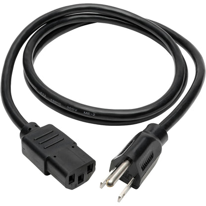 Tripp Lite 4ft Computer Power Cord Cable 5-15P to C13 10A 18AWG 4'
