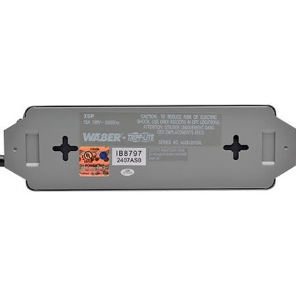 Tripp Lite Waber Power Strip Metal 5-15R 3 Outlet 5-15P 6' Cord