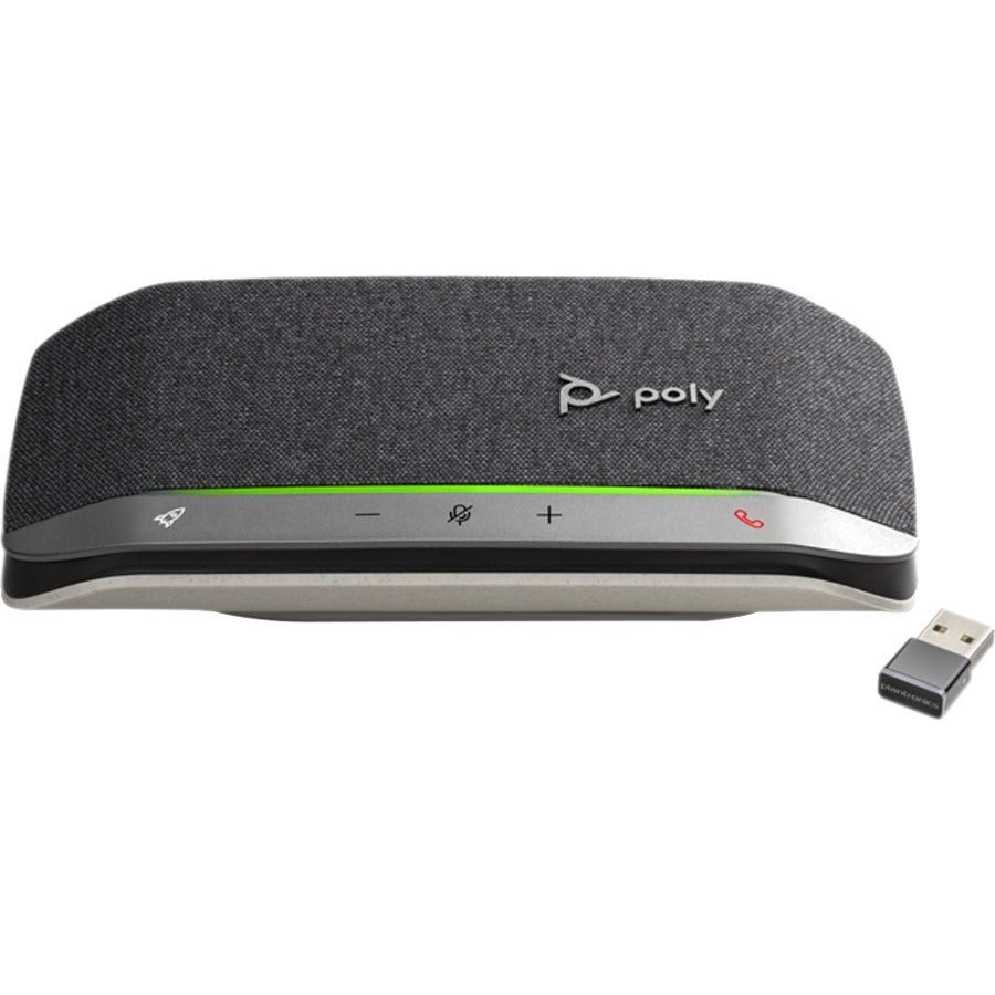 Poly Sync 20 Portable Speakerphone for Microsoft Teams, USB-C, Bluetooth for Smartphone, Microphone, Battery Black, Silver