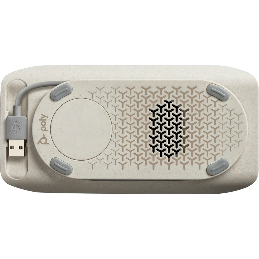 Poly Sync 20 Portable Speakerphone for Microsoft Teams, USB-C, Bluetooth for Smartphone, Microphone, Battery Black, Silver