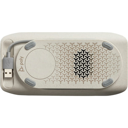 Poly Sync 20 Portable Speakerphone for Microsoft Teams, USB-C, Bluetooth for Smartphone, Microphone, Battery Black, Silver