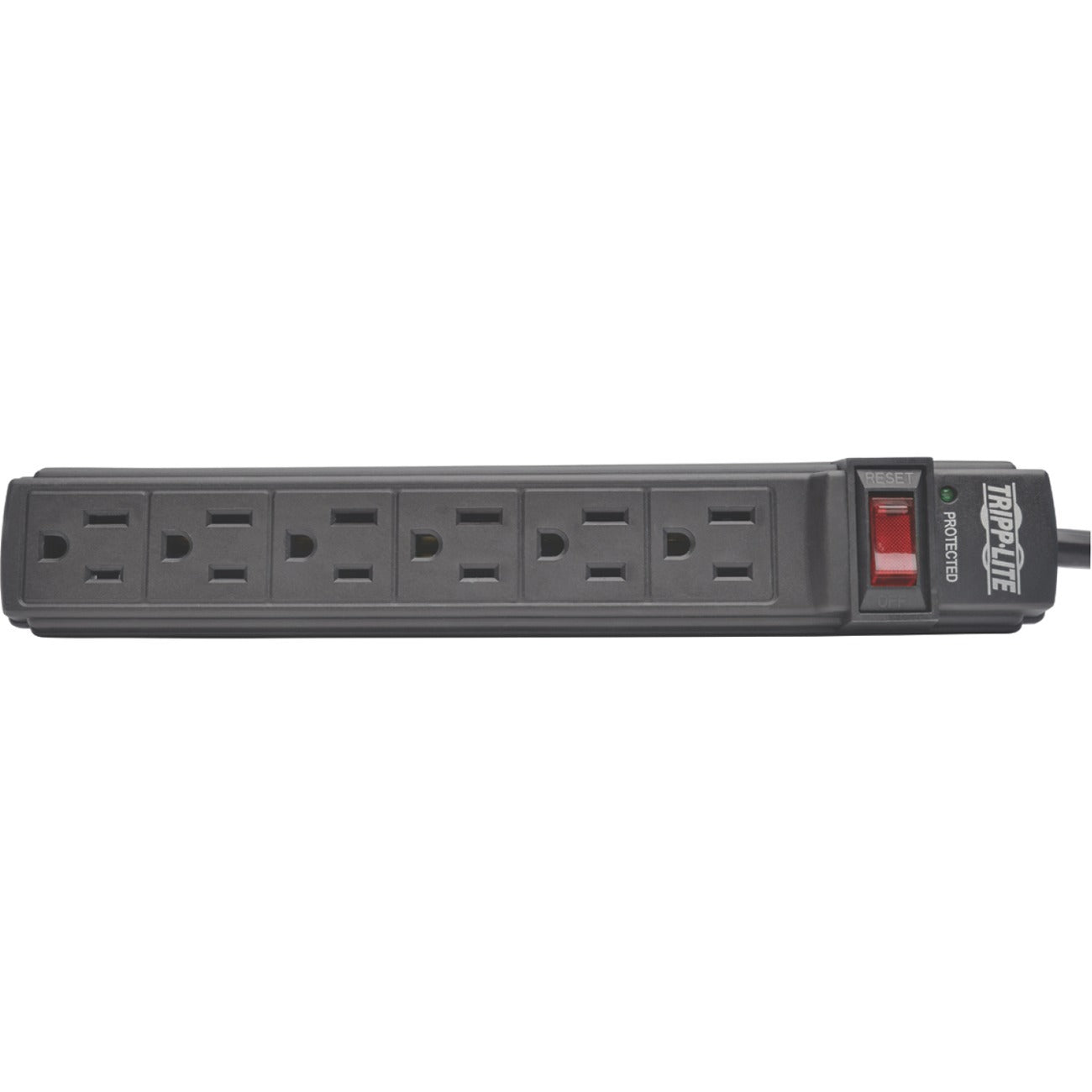 Tripp Lite Power Strip 6 Outlet NEMA 5-15R AC 6 ' Cord 5-15P Black Housing