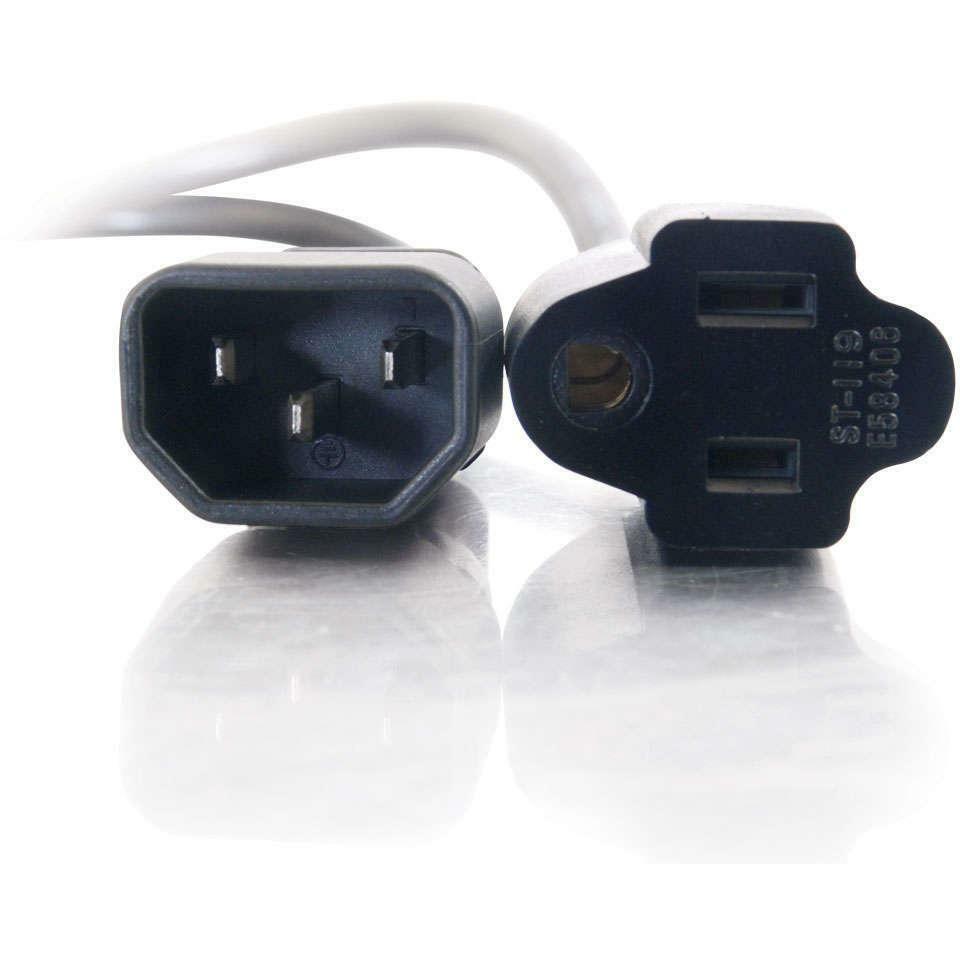 C2G 1ft Monitor Power Cord - 18 AWG - IEC320C14 to NEMA 5-15R