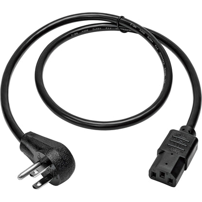 Tripp Lite Computer Power Cord Right-Angle 5-15P to C13 15A 125V 14AWG 12ft