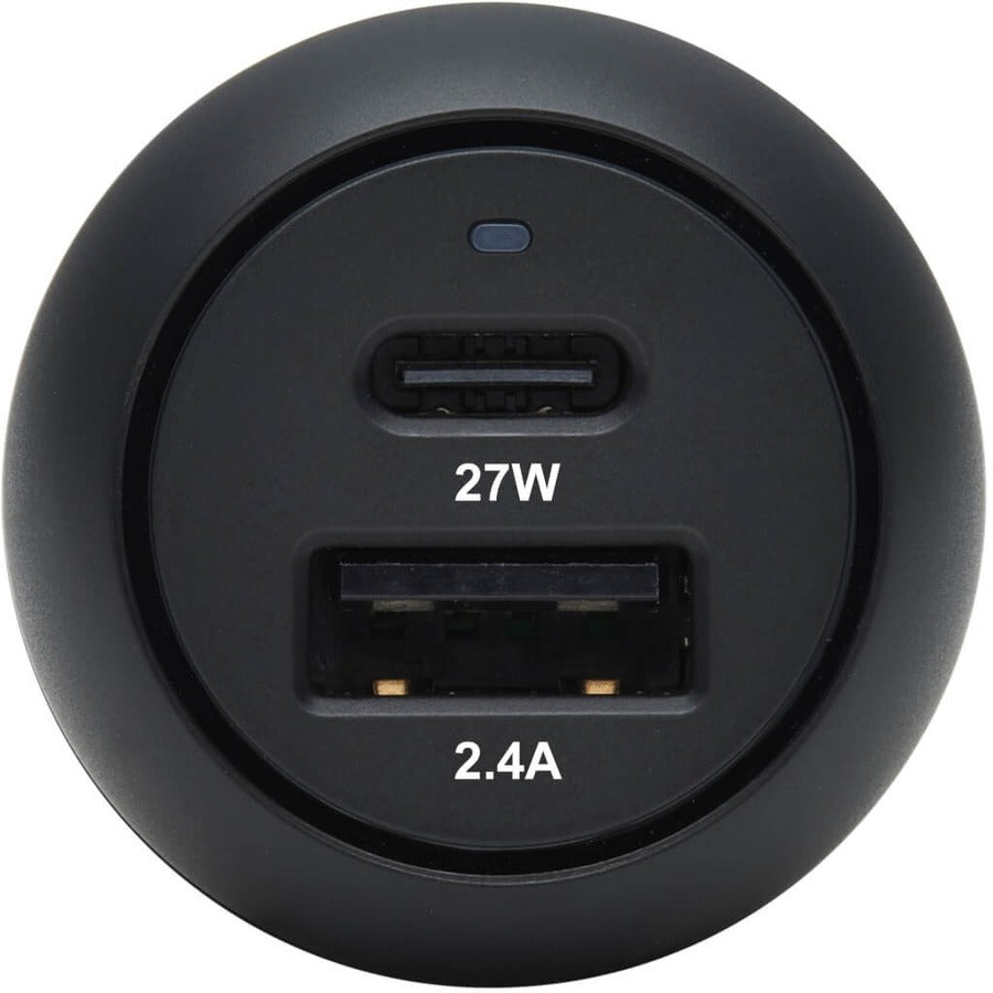 Tripp Lite USB Car Charger Dual-Port 39W Charging USB-C 27W, USB-A 12W