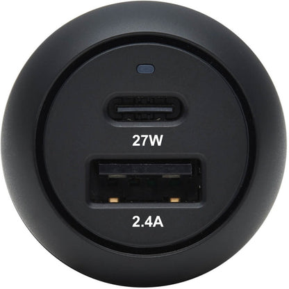 Tripp Lite USB Car Charger Dual-Port 39W Charging USB-C 27W, USB-A 12W