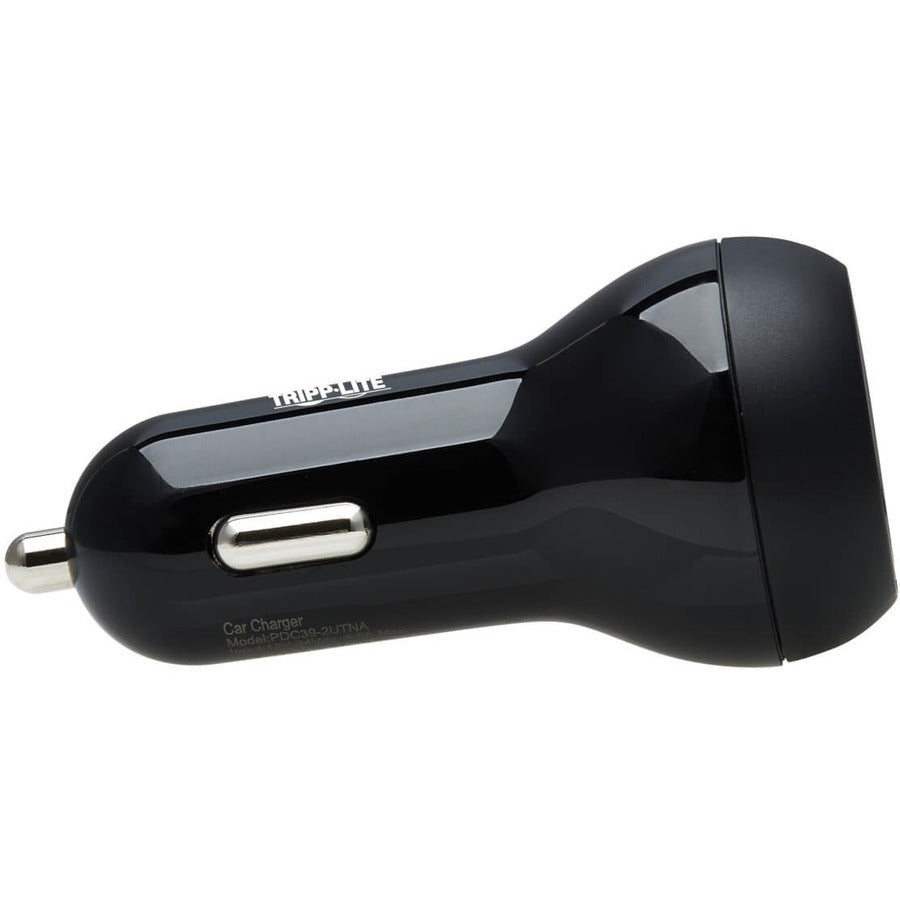 Tripp Lite USB Car Charger Dual-Port 39W Charging USB-C 27W, USB-A 12W
