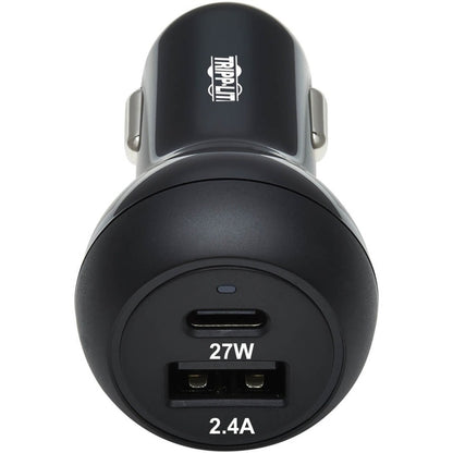 Tripp Lite USB Car Charger Dual-Port 39W Charging USB-C 27W, USB-A 12W