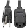Tripp Lite 2ft Computer Power Cord Cable 5-15P to C13 13A 16AWG 2'