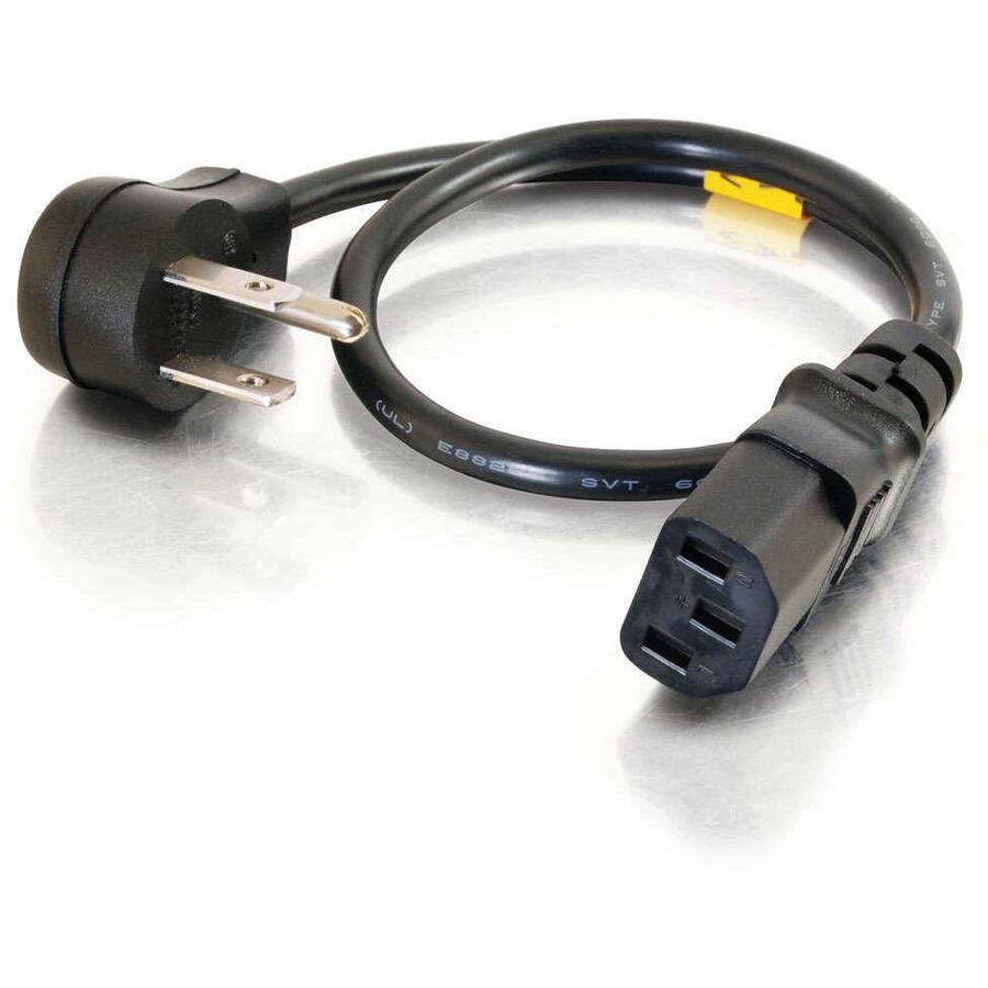 C2G 1.5ft 18 AWG Universal Flat Panel Power Cord (NEMA 5-15P to IEC320C13)
