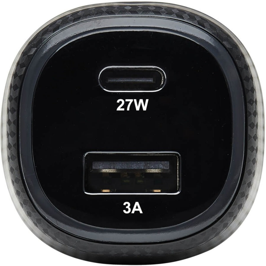 Tripp Lite USB Car Charger Dual-Port 45W Charging USB-C 27W QC4+ USB-A 18W