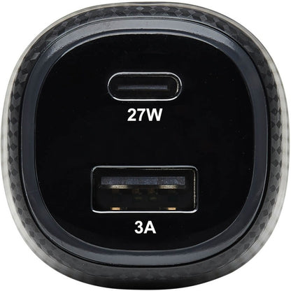 Tripp Lite USB Car Charger Dual-Port 45W Charging USB-C 27W QC4+ USB-A 18W