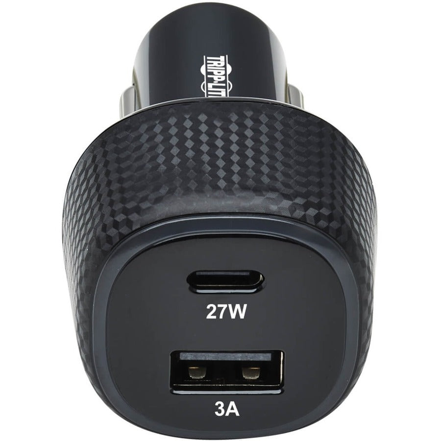 Tripp Lite USB Car Charger Dual-Port 45W Charging USB-C 27W QC4+ USB-A 18W